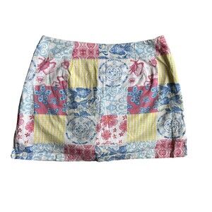 Kaeli Smith Womens Patchwork Skort Size M Country Club Coastal Grandma Preppy